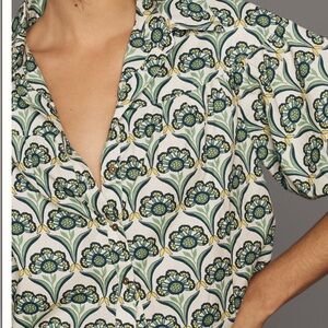 Maeve By Anthropologie Bubble-Sleeve Blouse